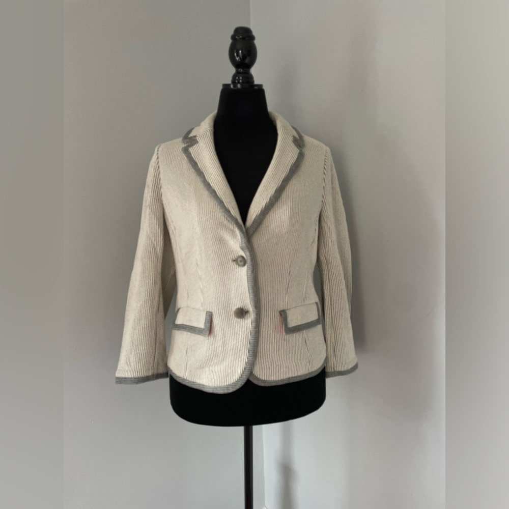 LOFT Blue & White Pinstripe Blazer - Size M